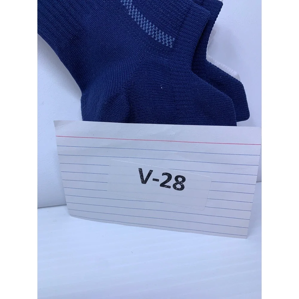 Adidas Mens OS Navy White Athletic Arch Compression No Show Socks 2 Pair Pack